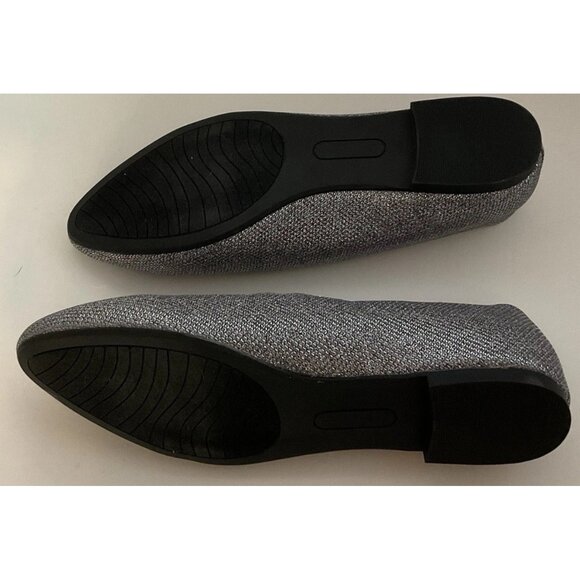 Kim Rogers Womens Flat‎ Shoes Silver Glitter Scalloped Edge Comfort Foam Size 9M - Picture 5 of 5